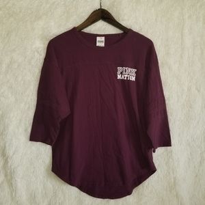 PINK Victoria's Secret Boyfriend T-shirt Slub Top